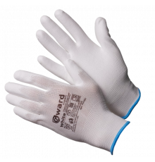 Перчатки Gward нейлоновые с полиуретановым покрытием, белый, PU1001